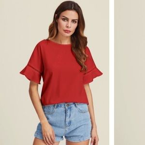 Dark Coral colored blouse